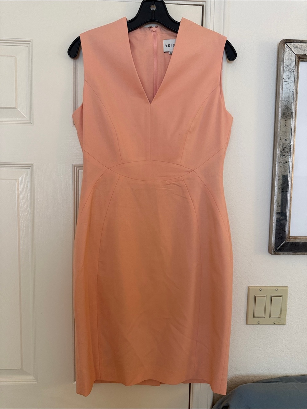 Reiss Peach V-Neck Dress
